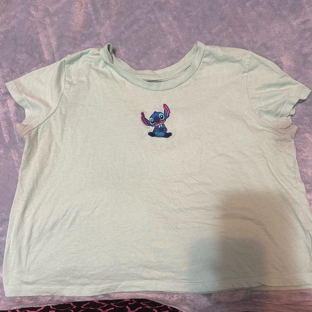 Disney Light Blue Stitch Short Sleeve Tee